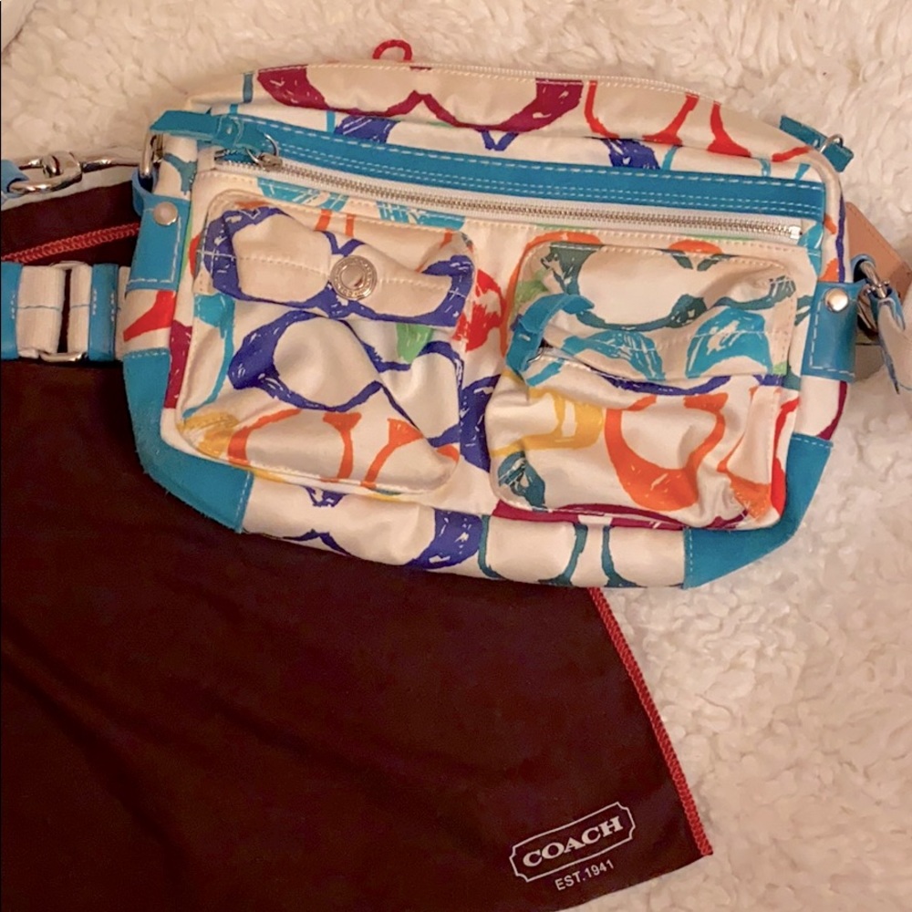 vintage Colorful Crossbody Coach Bag